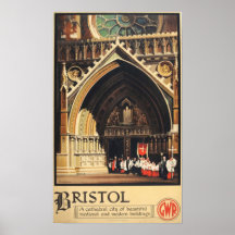 Vintage 1933 Bristol GWR Travel Poster