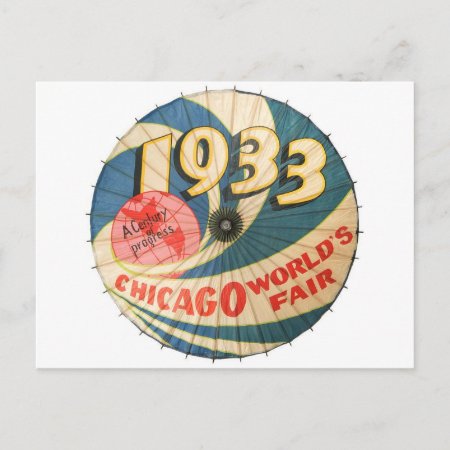Vintage 1933 Chicago World's Fair Souvenir Art Postcard