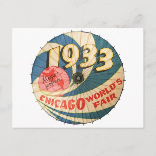 Vintage 1933 Chicago Worlds Fair Souvenir Art Postcard