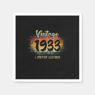 Vintage 1933 Limited Edition Birthday Gift Napkins