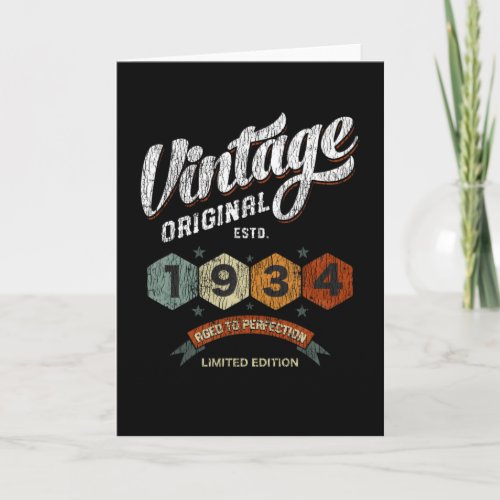 Vintage 1934 Bday Aged To Perfection 88th Birthday Card