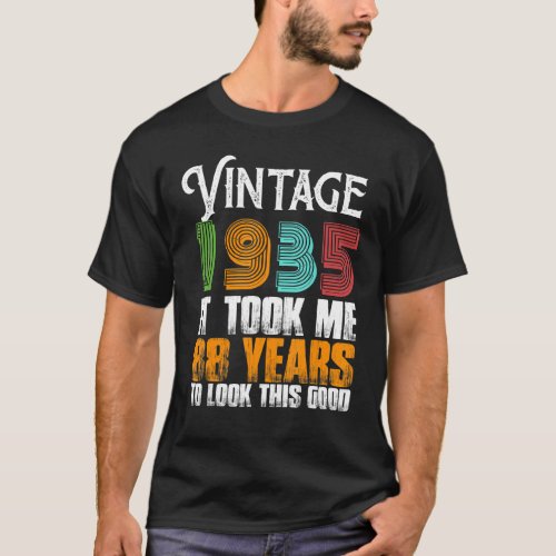   Vintage 1935 88 Years Old Birthday Retro Great G T_Shirt