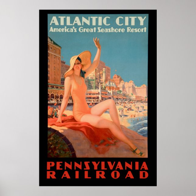 Vintage 1935 -Atlantic City Poster (Front)