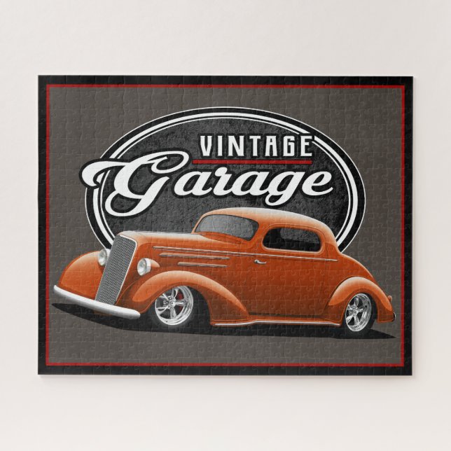 Vintage 1935 Street Rod Garage Jigsaw Puzzle (Horizontal)