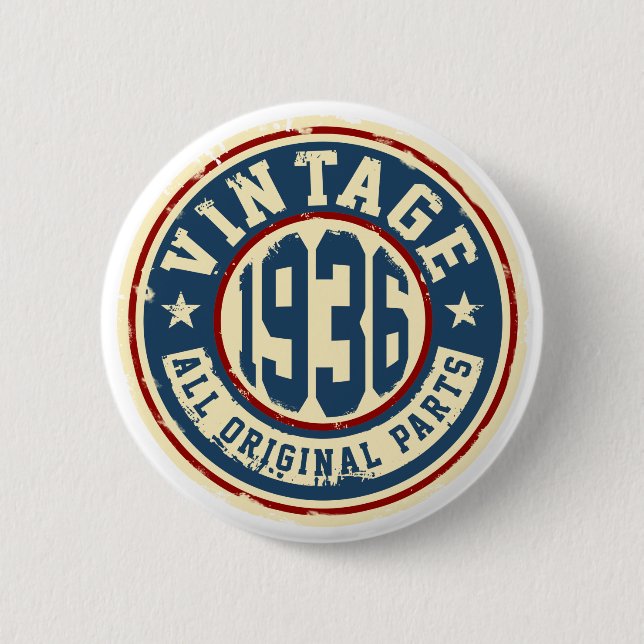 Vintage 1936 All Original Parts Button (Front)