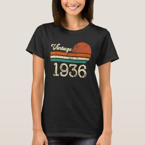 Vintage 1936 Made In 1936 87th Birthday Outfit 87  T_Shirt