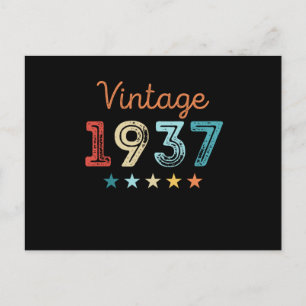 Vintage 1937 90th Birthday Retro Gift 90 year old Postcard