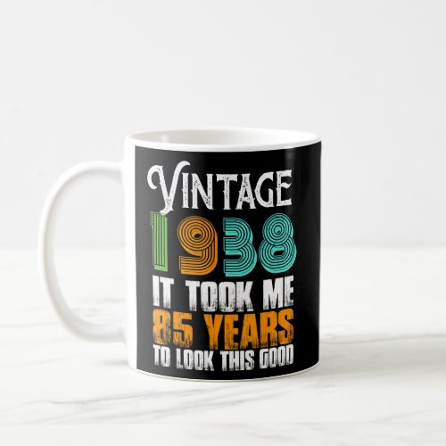 Vintage 1938 85 Years Old Birthday Retro Fathers  Coffee Mug