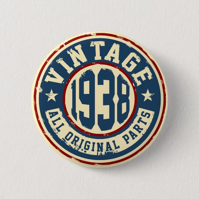 Vintage 1938 All Original Parts Button (Front)
