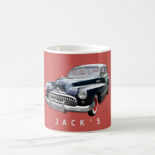 Vintage 1940s Black Buick Custom Coffee Mug