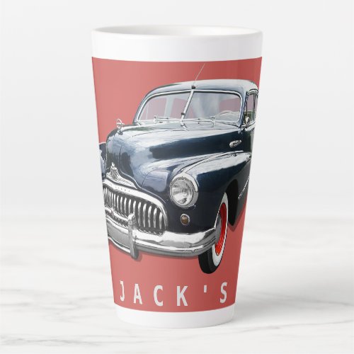 Vintage 1940s Black Buick Custom Latte Mug