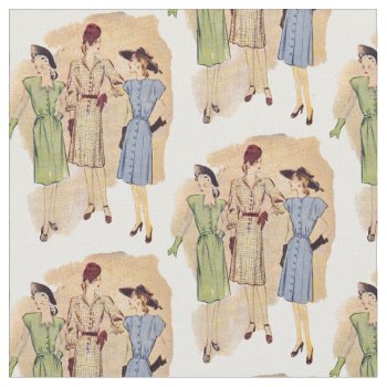 Vintage 1940s Fashion Fabric by grnidlady at Zazzle