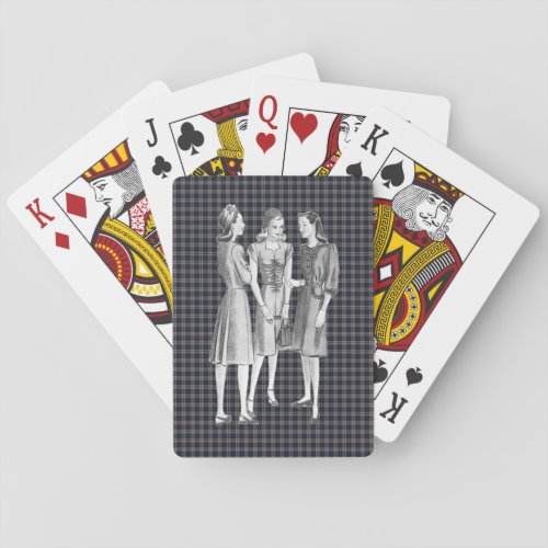 Vintage 1940s Fashion V2 BW Poker Cards