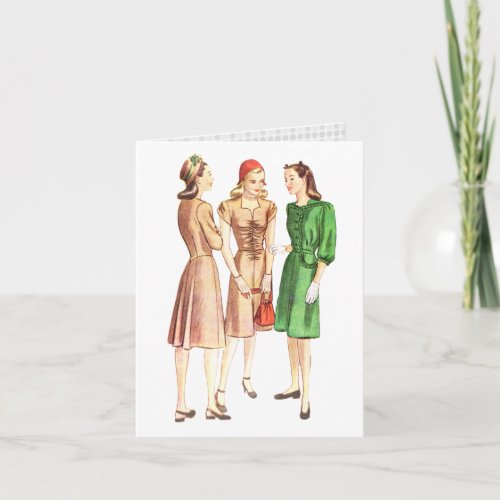 Vintage 1940s Fashion V2 Card