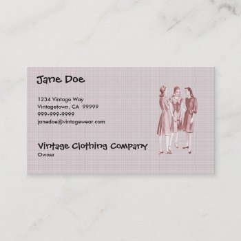 Vintage 1940s Fashion V2 Red Business Card by grnidlady at Zazzle
