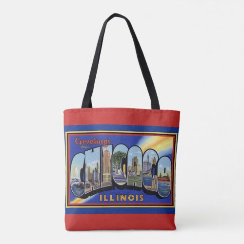 Vintage 1940sGreetings from Chicago Tote Bag