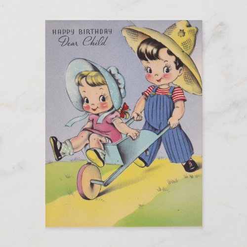 Vintage 1940s Happy Birthday Dear Child Postcard