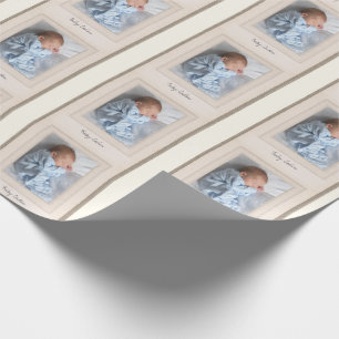 Vintage 1940s Mat with Customizable Photo Insert Wrapping Paper