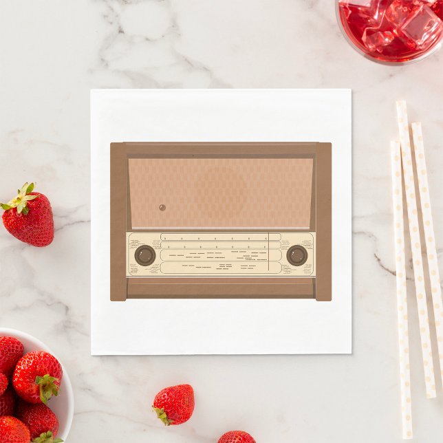 Vintage 1940s Retro Wood Radio Napkins (Creator Uploaded)