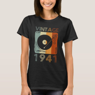Vintage 1941 Retro Record Player Birthday Vinyl Dj T-Shirt