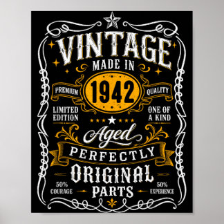 Vintage 1942 85yr 85th Birthday Gifts For Men 85 Poster