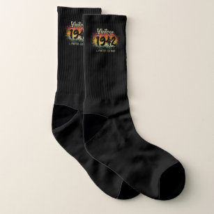 Born in 1979 Black Socks Black Birthday Celebration Cotton Novelty Socks 