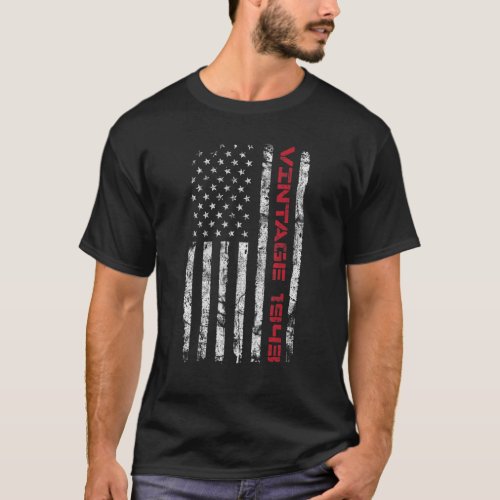 Vintage 1943 80th Birthday 80 Years Old US Flag T_Shirt