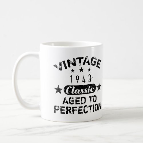 Vintage 1943 80th Birthday Coffee Mug