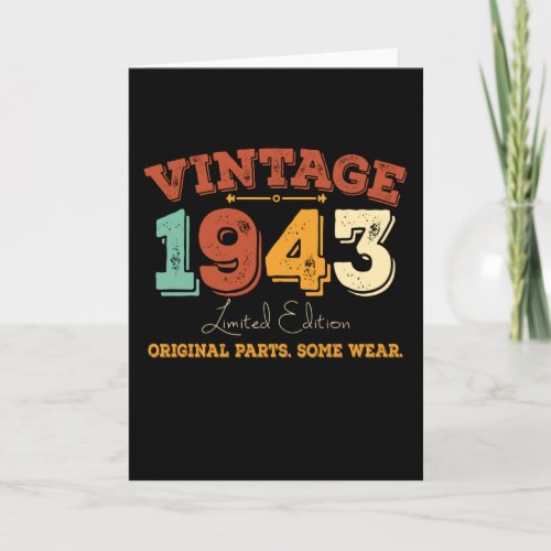 Vintage 1943 Original Parts Funny Birthday Gift Card