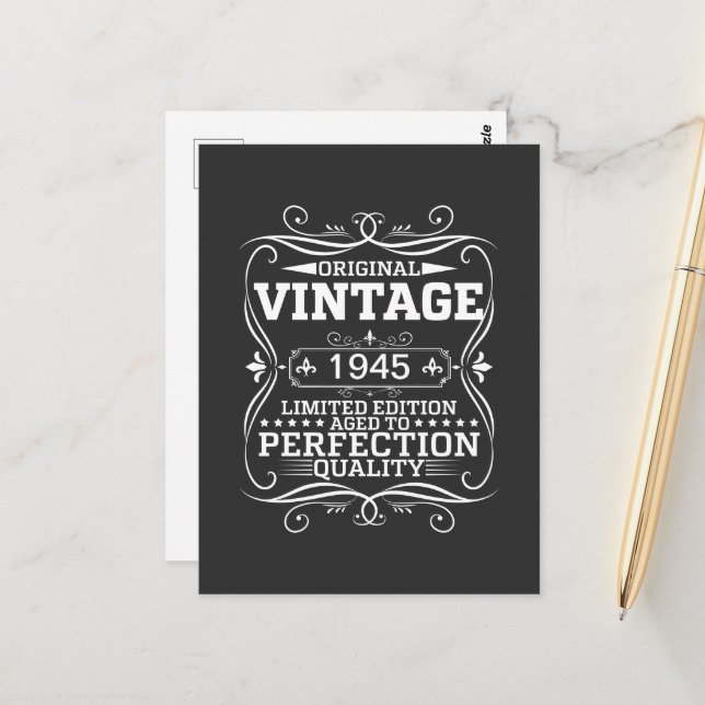 Vintage 1945 80th Birthday Aged To Perfection Postcard (Front/Back In Situ)