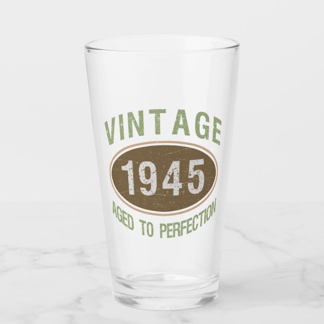 Vintage 1945 80th Birthday Glass (Front)