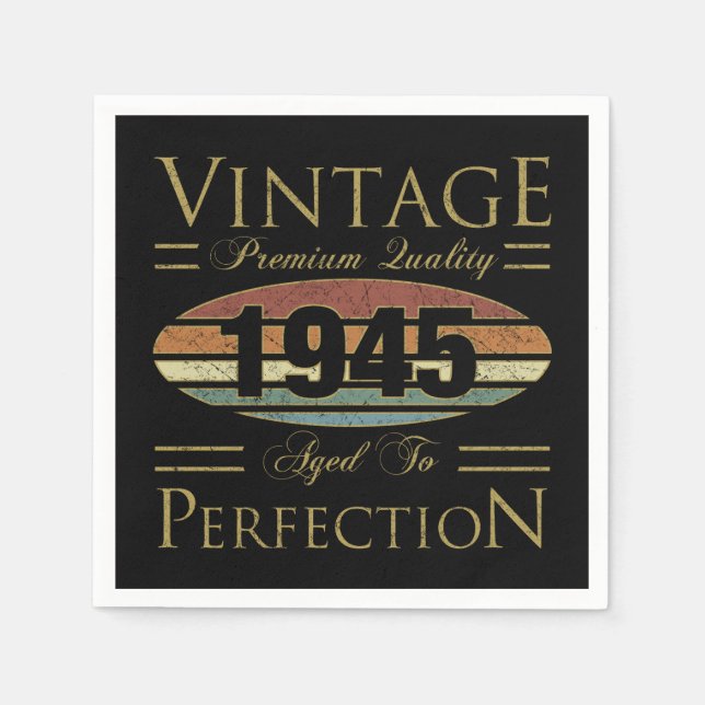 Vintage 1945 80th Birthday Napkins (Front)