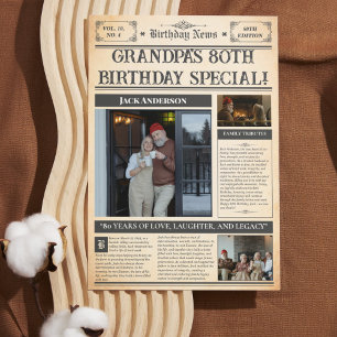 Vintage 1945 80th Birthday Poster - Personalized G Holiday Card