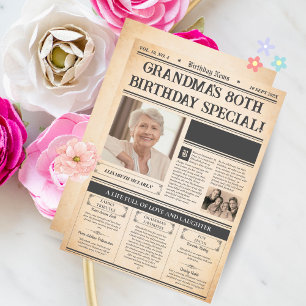 Vintage 1945 80th Birthday Poster - Personalized G Holiday Card