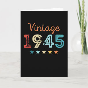 Vintage 1945 80th Birthday Retro Gift 80 year old Card