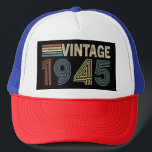 Vintage 1945 Birthday Gifts for Grandpa & Grandma  Trucker Hat<br><div class="desc">Celebrate a remarkable 79 years with unique vintage-inspired gifts that honor their 1945 birthday.
Perfect for both grandpas and grandmas,  
these thoughtful gifts capture cherished memories and timeless love.</div>