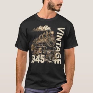 Vintage 1945 Steampunk Steam Train Locomotive 79th T-Shirt