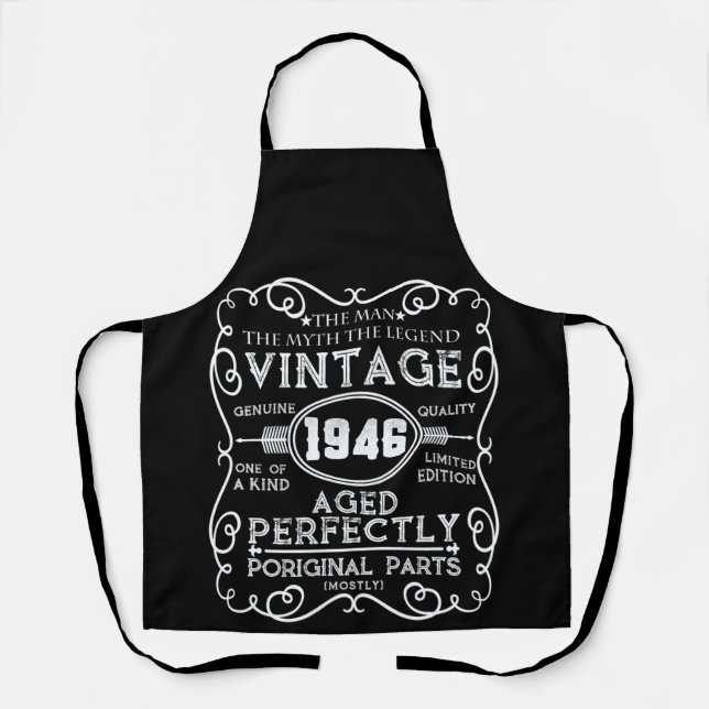 Vintage 1946 Man Myth Legend 75th Birthday Apron (Front)