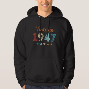 Vintage 1947 80th Birthday Retro Gift 80 year old Hoodie