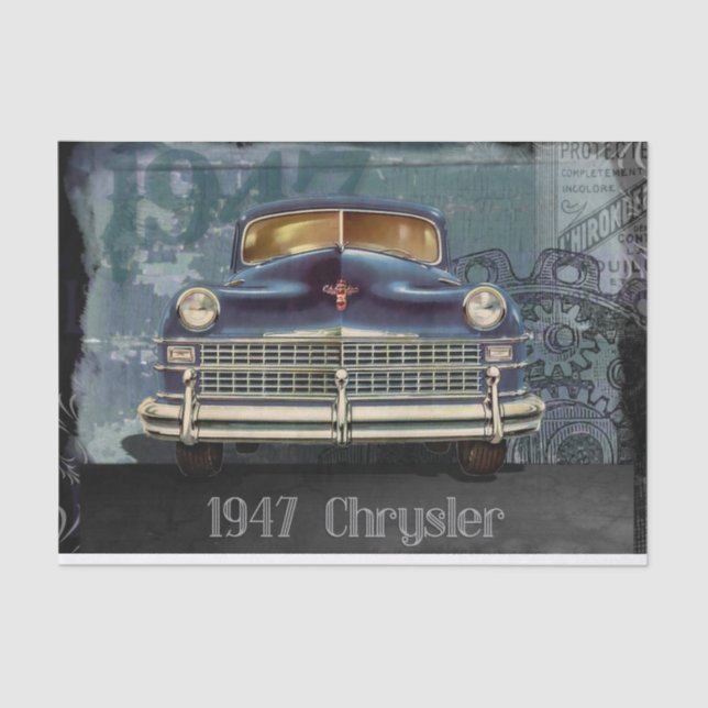 Vintage 1947 Chrysler Car decoupage Tissue Paper (Front)