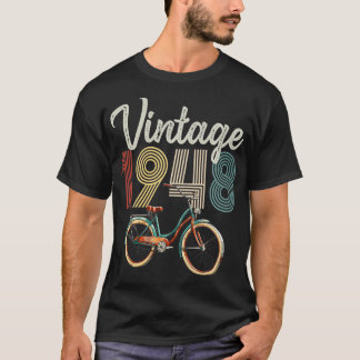 Vintage 1948 Born In 1948 Retro Old Bicycle Birthd T-Shirt