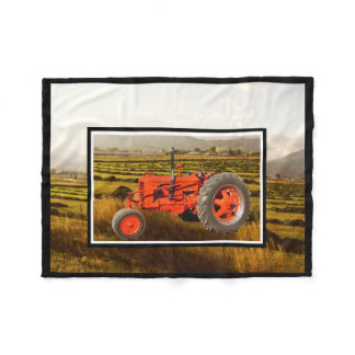 Vintage 1948 Case DC Tractor Fleece Blanket