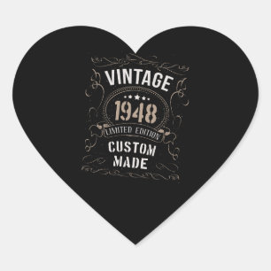 Vintage 1948 Limited Edition Custom made Heart Sticker