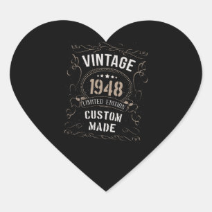 Vintage 1948 Limited Edition Custom made Heart Sticker