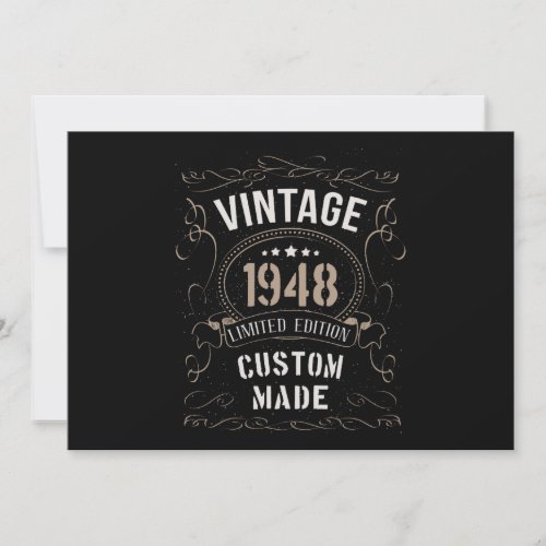 Vintage 1948 Limited Edition Custom made Invitation