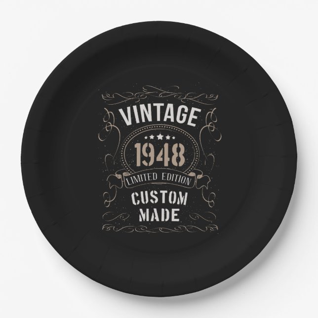Vintage 1948 Limited Edition Custom made Paper Plates (Front)