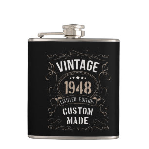 Vintage 1948 Limited Edition Custom made Square St Flask