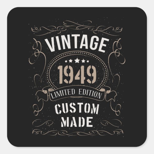 Vintage 1949 Limited Edition Custom made Square Sticker (Front)