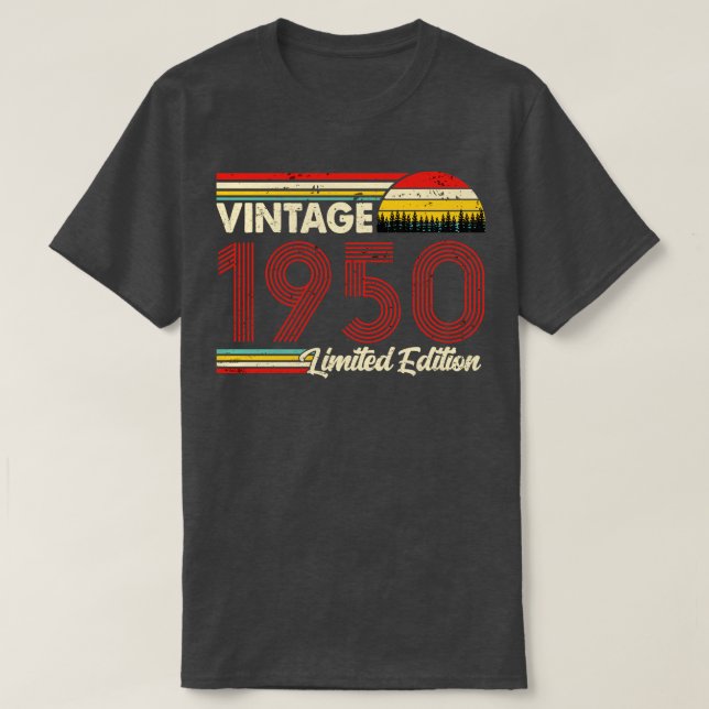 Vintage 1950 Birthday Shirt Limited Edition 1950 B (Design Front)