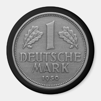 Vintage 1950 German One Mark Magnet